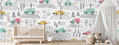 Fototapeta w stylu doodle do pokoju chłopaka