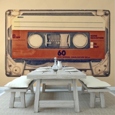 Fototapeta Obraz w stylu retro starej kompaktowej kasety