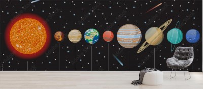 Fototapeta Wektorowy układ słoneczny z planetami