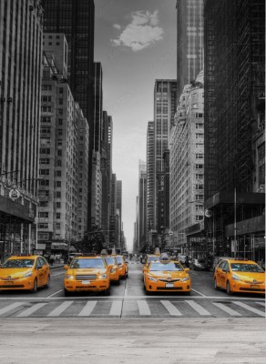 Fototapeta Aleja z taksówkami w Nowym Jorku
