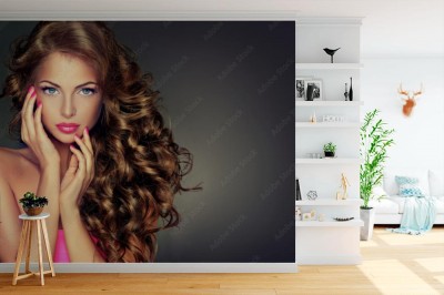 Fototapeta Faliste loki fryzury