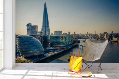 Fototapeta Panorama Londynu z mostu nad Tamizą