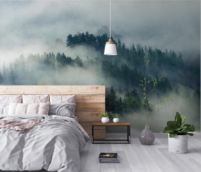 Fototapeta do sypialni - Las we mgle