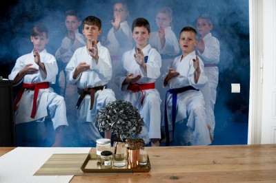 Fototapeta Dzieci w pozycji karate
