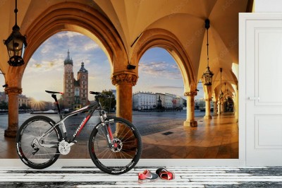 Fototapeta Kraków widziane z wewnątrz sukiennic