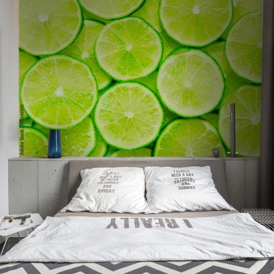 Fototapeta Zielone cytryny w plasterkach