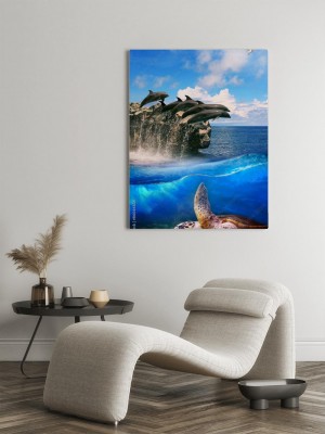 Obraz na płótnie Abstrakcja z motywem morskich zwierząt