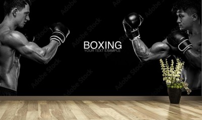 Fototapeta Bokserzy trzymający gardę