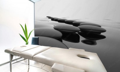 Fototapeta Ciemne kamienie w wodzie