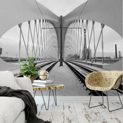 Fototapeta do salonu przedstawiająca detale architektoniczne mostu w Pradze