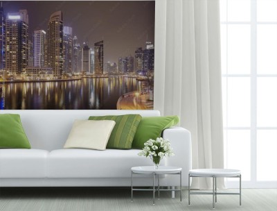 Fototapeta Dubai Marina w nocy