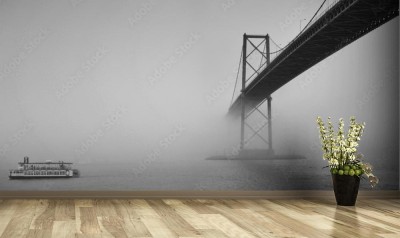 Fototapeta Most w gęstej mgle w Nowej Szkocji