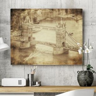 rocznika-retro-obrazek-wierza-most-w-londyn-uk
