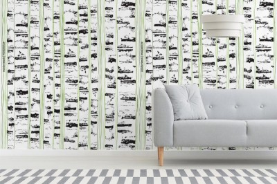 Fototapeta na ścianę do przedpokoju z pniami brzozy