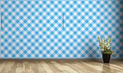 Tapeta Niebieska tkanina w kratkę