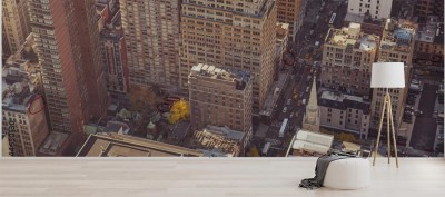 Fototapeta Miasto Nowy Jork Retro z lotu ptaka 