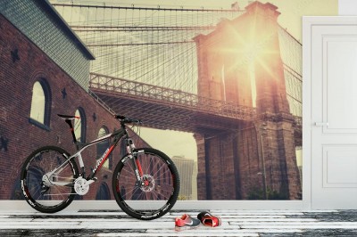 Fototapeta Most Brooklyński w stonowanych kolorach