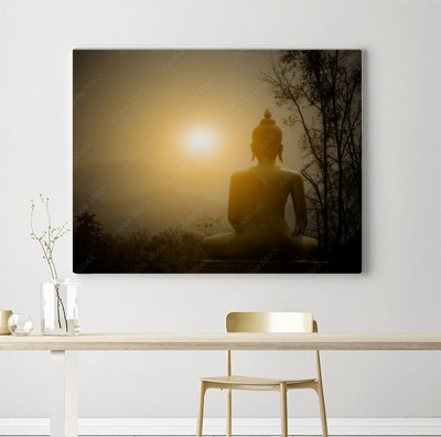 Obraz na płótnie Statua Buddy we mgle