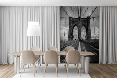Fototapeta Czarno-biały Most 3D w Nowym Jorku 