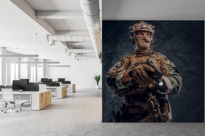 Fototapeta Elitarna jednostka, żołnierz sił specjalnych w kamuflażu