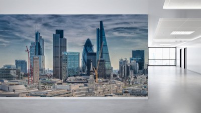 Fototapeta Nowoczesna panorama dzielnicy biznesowej w mieście Londyn