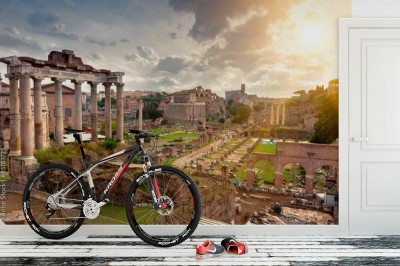 Fototapeta Świątynia Saturna i Forum Romanum w Rzymie, Włochy