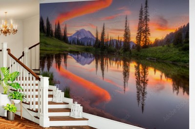 Fototapeta Zachód słońca nad jeziorem Tipsoo