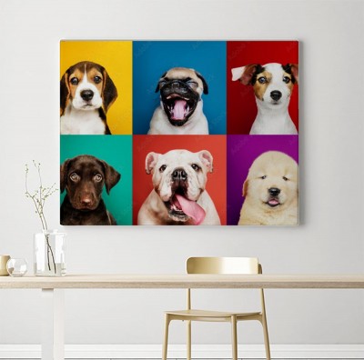 Obraz na płótnie Portrety uroczych szczeniąt