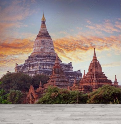 Fototapeta Kolorowe niebo nad świątynią