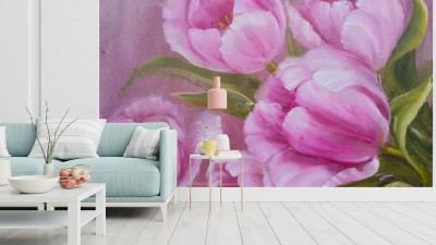 Fototapeta Vintage - różowe tulipany