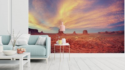 Fototapeta Tonacja kolorystyczna vintage - Pomnikowa dolina po zmierzchu