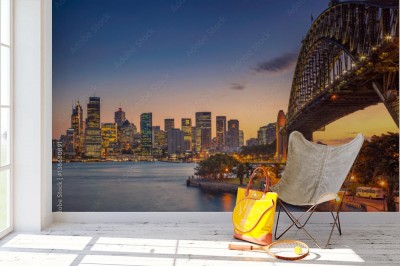 Fototapeta Widok miasta o zmierzchu 