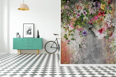 Fototapeta z wzorem w kwiaty