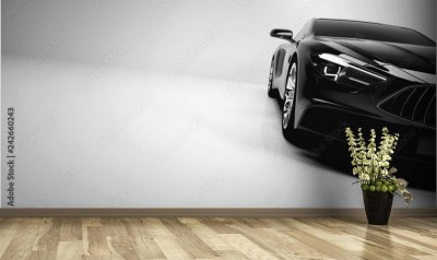 Fototapeta Czarny samochód coupe z bliska