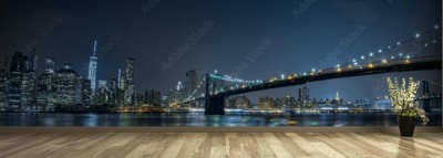 Fototapeta Miasto Nowy Jork - nocny widok z Brooklynu