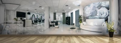 Fototapeta Panoramiczny widok na nowoczesny salon kosmetyczny