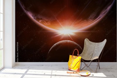 Fototapeta Planetarne zaćmienie w przestrzeni