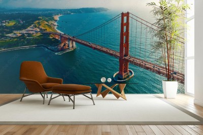 Fototapeta Widok z lotu ptaka Golden Gate Bridge w San Fransisco