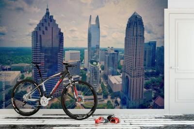 Fototapeta z wieżowcami w mieście