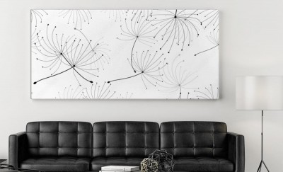 Obrazy do salonu Ręcznie rysowane wzór mniszka lekarskiego w abstrakcyjnym stylu