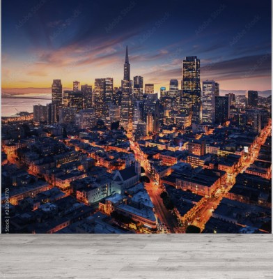Fototapeta Architektura miasta San Franciszko w nocy