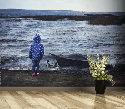 Fototapeta Chłopiec nad jeziorem