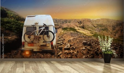 Fototapeta Ciężarówka z rowerem