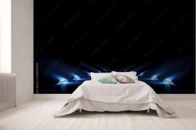 Fototapeta Czarne tło z podświetleniem 3D