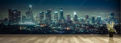 Fototapeta malowniczy widok na wieżowce Los Angeles w nocy