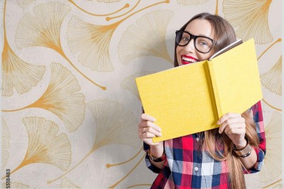 Fototapeta Kwiatowy wzór z liśćmi ginkgo