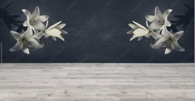 Fototapeta Grafitowy wzór z lilią wodną lub kwiatem lotosu