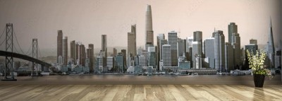 Fototapeta Panorama San Francisco w z zastosowaniem filtra fotograficznego