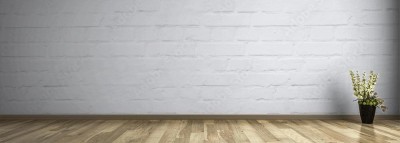 Fototapeta Panorama - stary ceglany mur pokryty białym wapnem