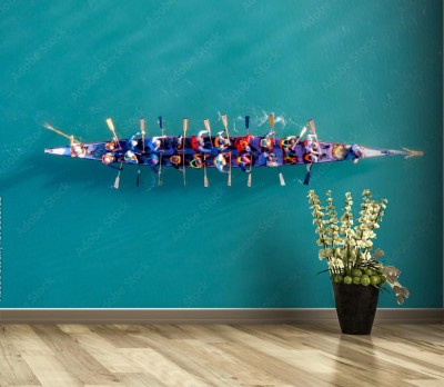 Fototapeta Wioślarze z lotu ptaka